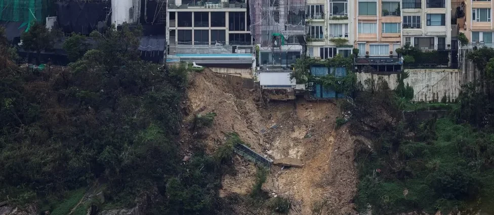 Hong Kong: Cliffside mansions at risk of collapse after record rains